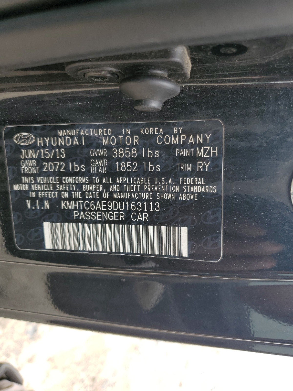 KMHTC6AE9DU163113 2013 Hyundai Veloster Turbo