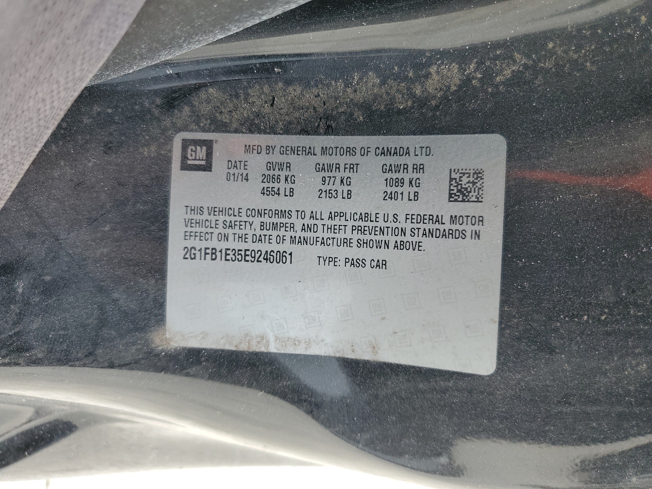 2G1FB1E35E9246061 2014 Chevrolet Camaro Lt