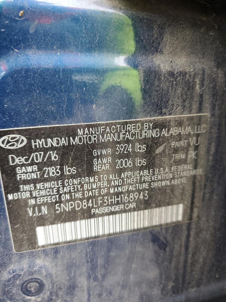 2017 Hyundai Elantra Se VIN: 5NPD84LF3HH168943 Lot: 64625904