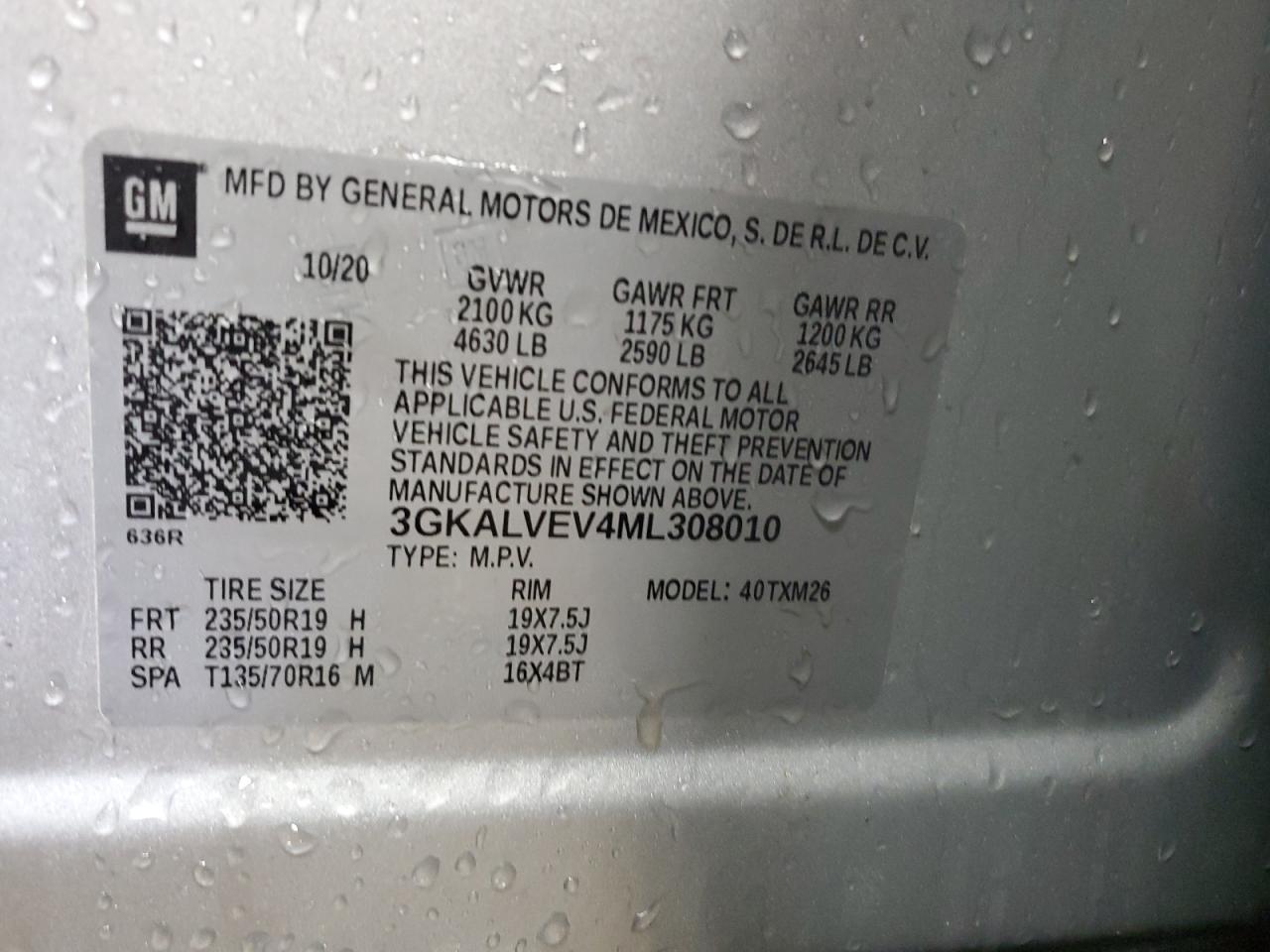 3GKALVEV4ML308010 2021 GMC Terrain Slt