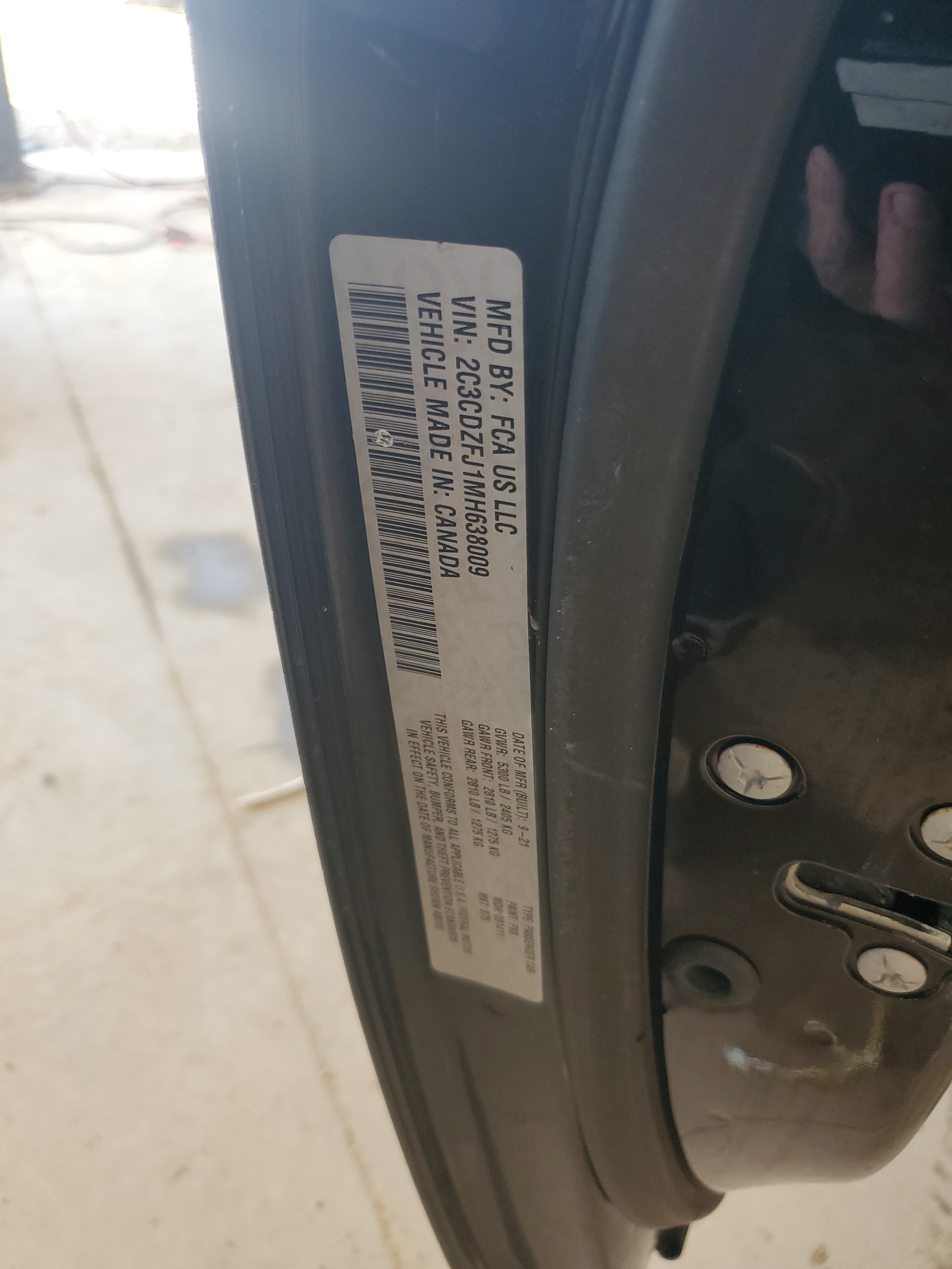 2C3CDZFJ1MH638009 2021 Dodge Challenger R/T Scat Pack