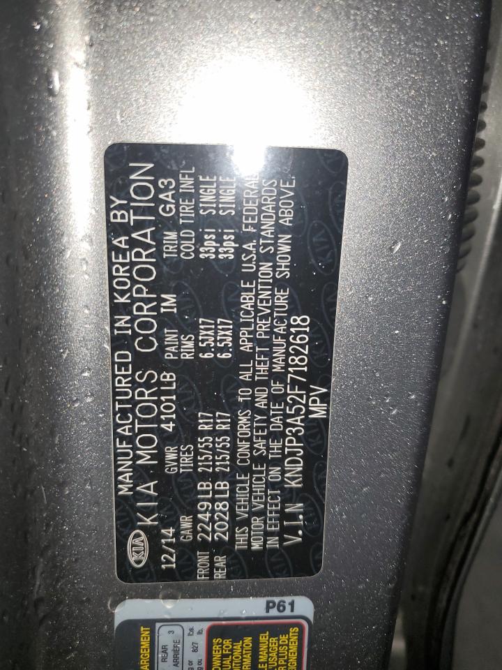 2015 Kia Soul + VIN: KNDJP3A52F7182618 Lot: 62303124