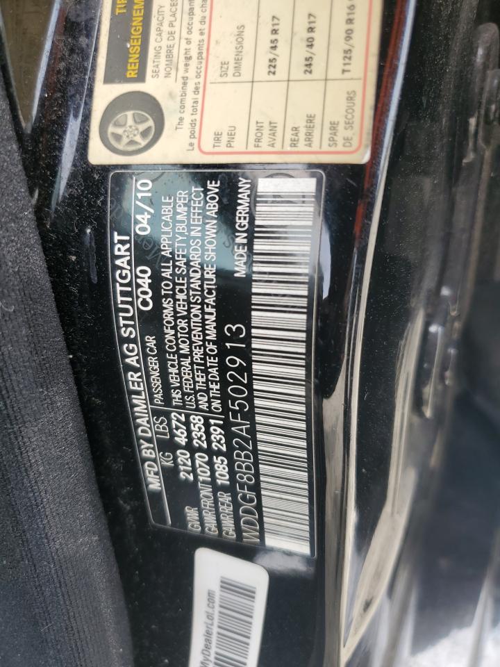 2010 Mercedes-Benz C 300 4Matic VIN: WDDGF8BB2AF502913 Lot: 63830144