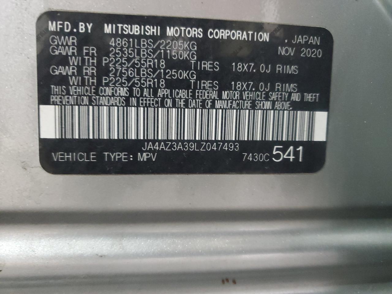 JA4AZ3A39LZ047493 2020 MITSUBISHI OUTLANDER - Image 13