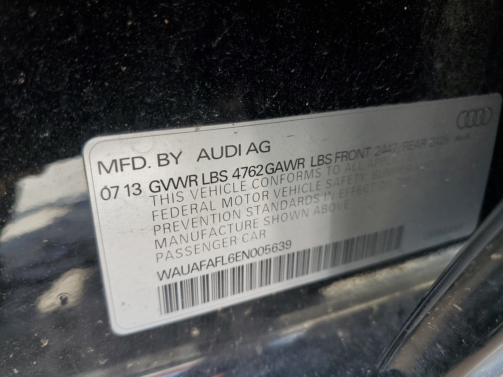 WAUAFAFL6EN005639 2014 Audi A4 Premium