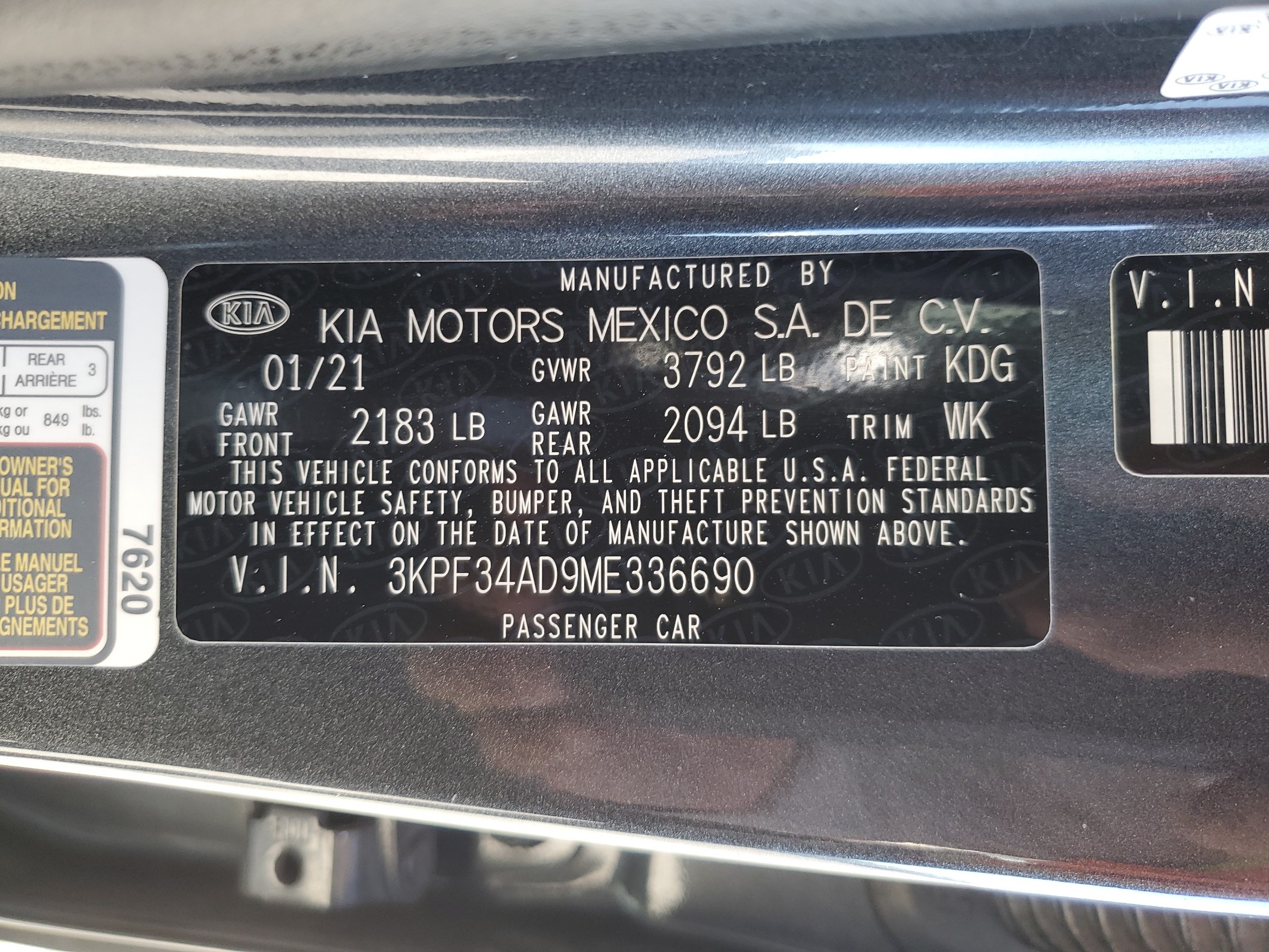 3KPF34AD9ME336690 2021 Kia Forte Gt Line