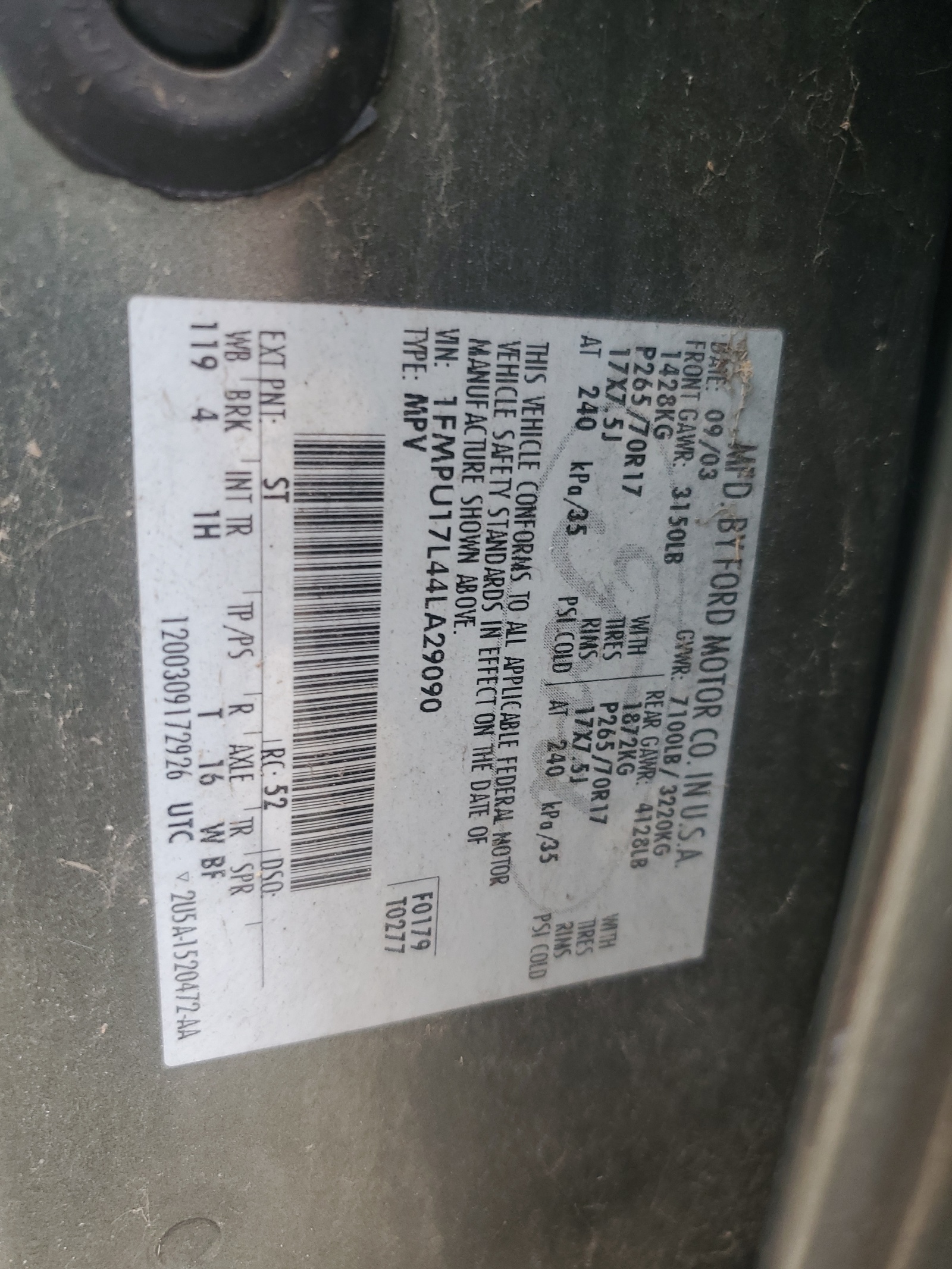 1FMPU17L44LA29090 2004 Ford Expedition Eddie Bauer