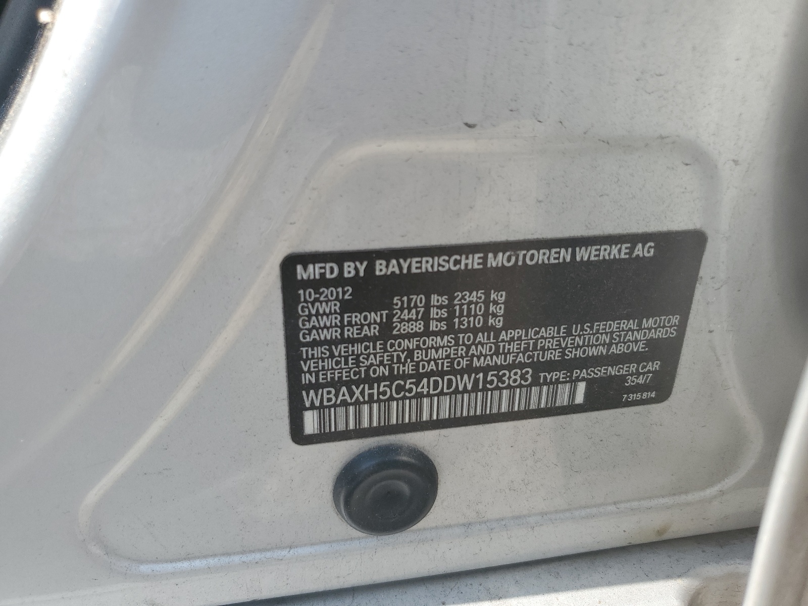 WBAXH5C54DDW15383 2013 BMW 528 Xi