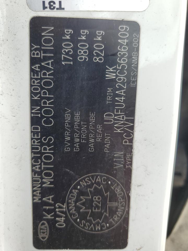 2012 Kia Forte Ex VIN: KNAFU4A29C5636409 Lot: 64821294