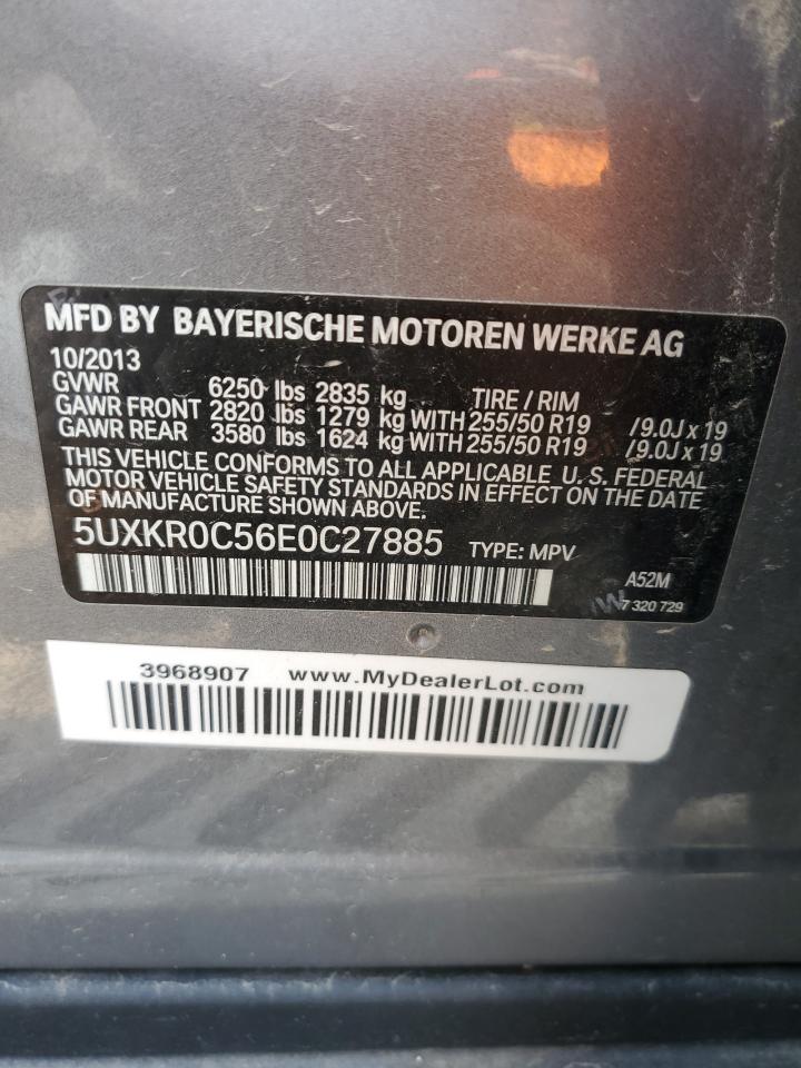 2014 BMW X5 xDrive35I VIN: 5UXKR0C56E0C27885 Lot: 61405054
