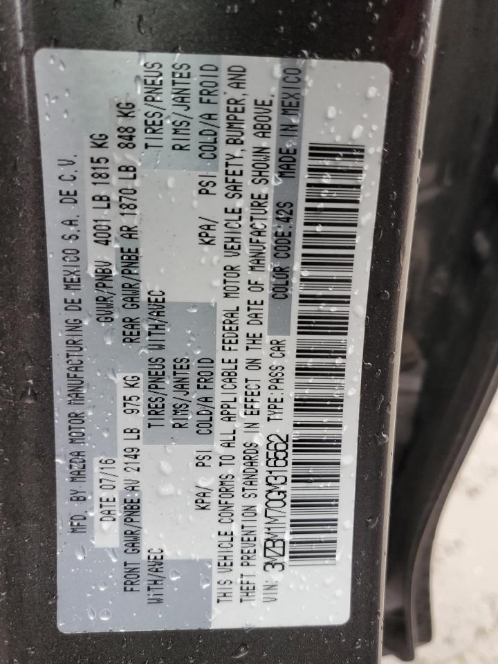 2016 Mazda 3 Touring VIN: 3MZBM1M70GM316562 Lot: 64653044