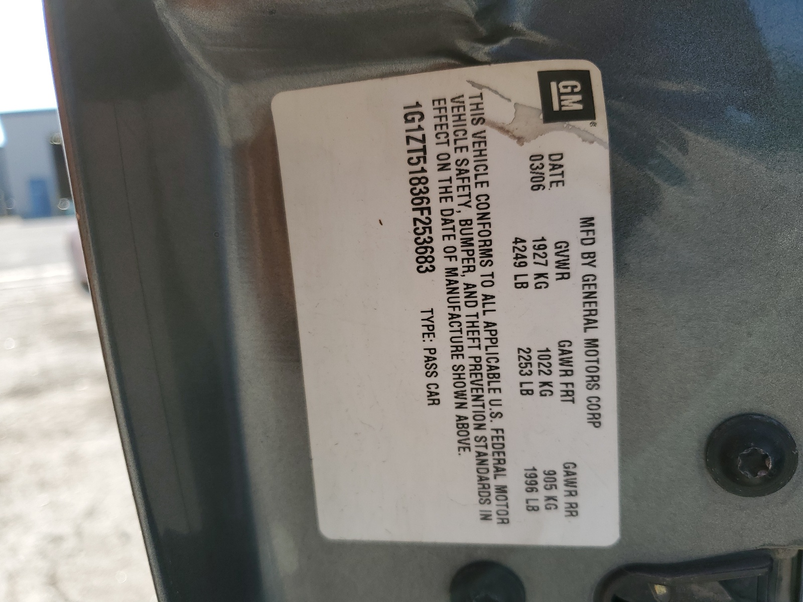 1G1ZT51836F253683 2006 Chevrolet Malibu Lt