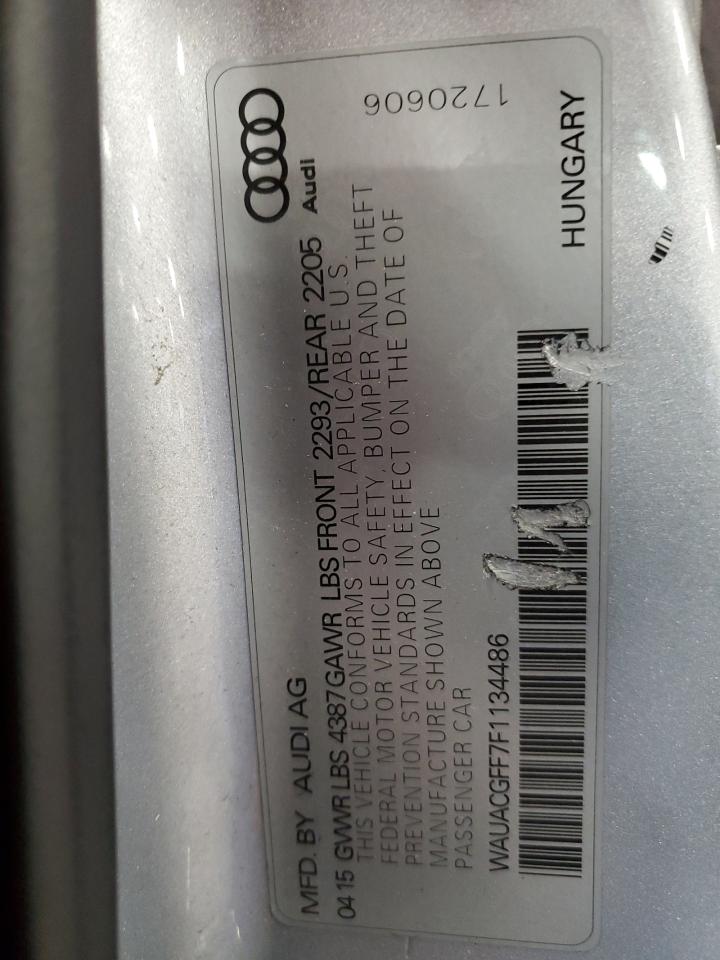 2015 Audi A3 Premium VIN: WAUACGFF7F1134486 Lot: 65134894