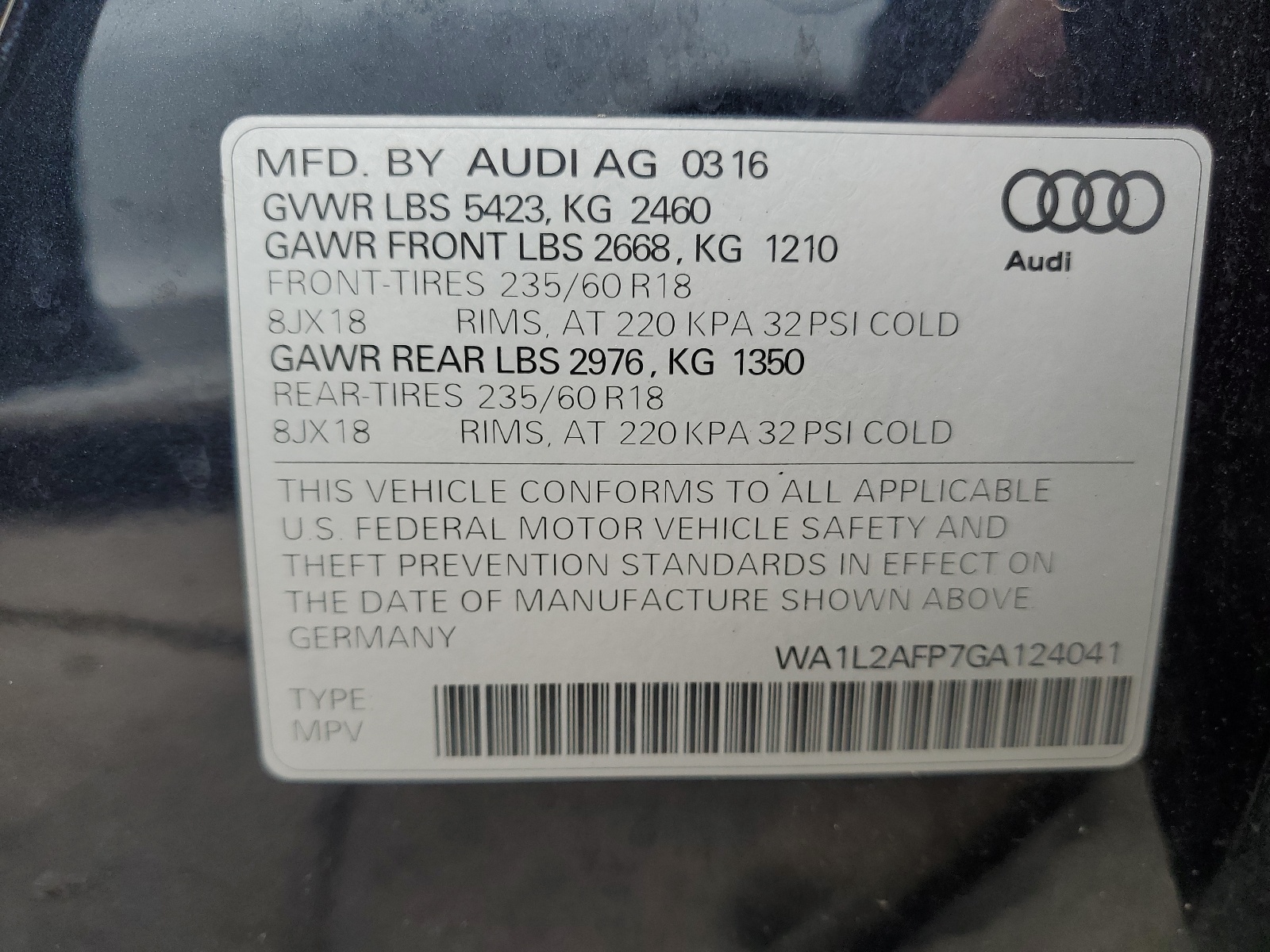 WA1L2AFP7GA124041 2016 Audi Q5 Premium Plus