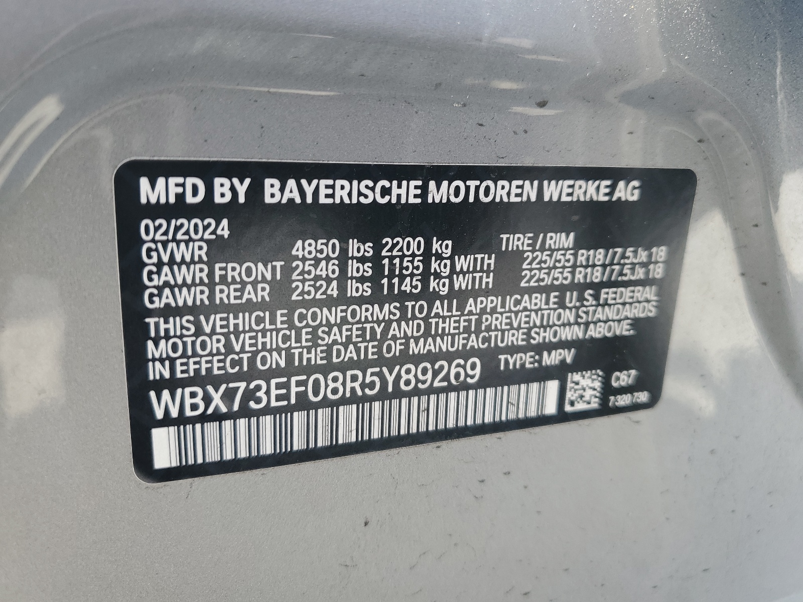 WBX73EF08R5Y89269 2024 BMW X1 xDrive28I