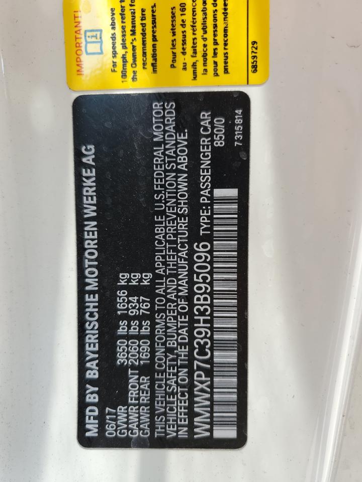 2017 Mini Cooper S VIN: WMWXP7C39H3B95096 Lot: 64102454