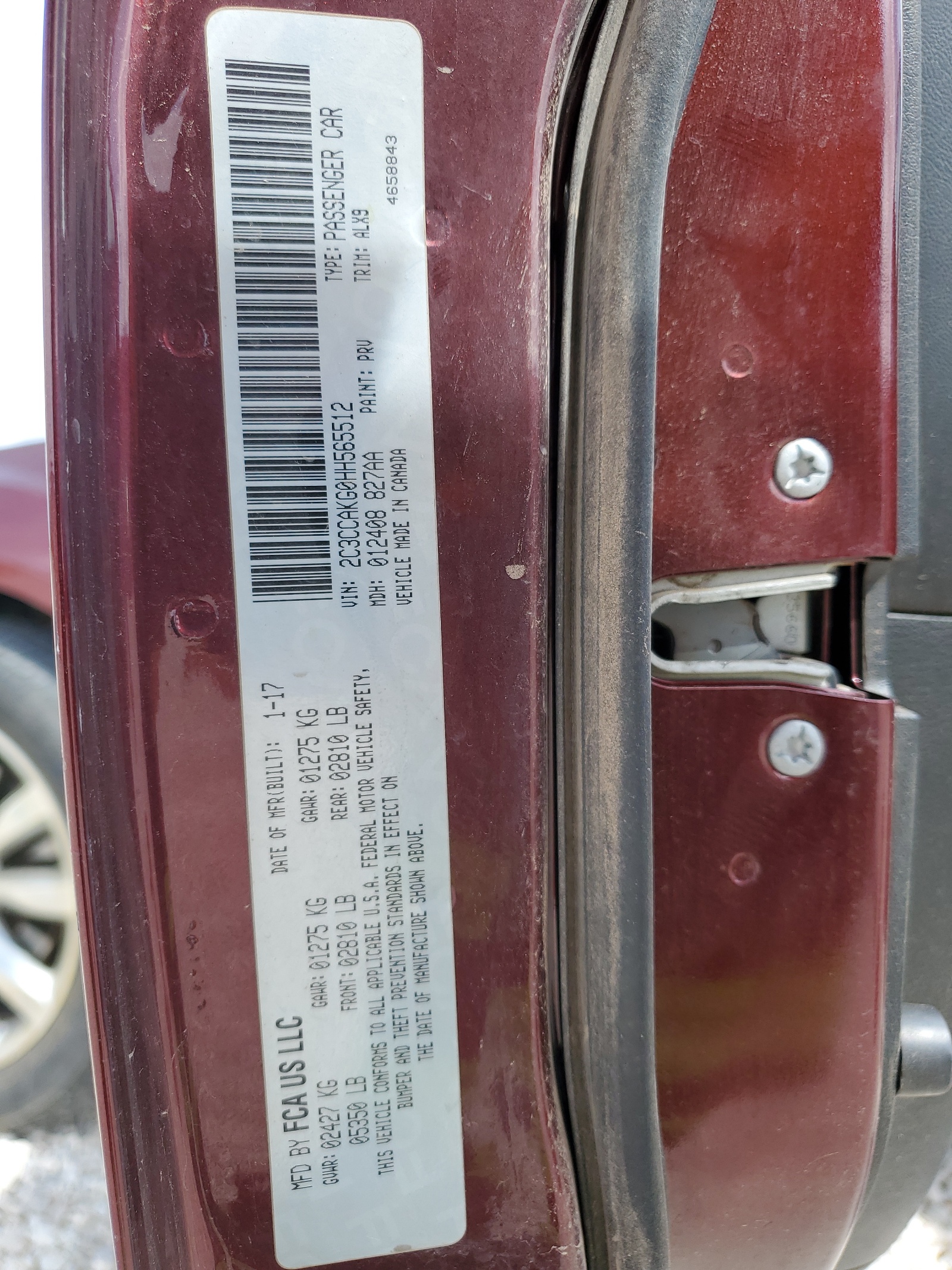 2C3CCAKG0HH565512 2017 Chrysler 300C