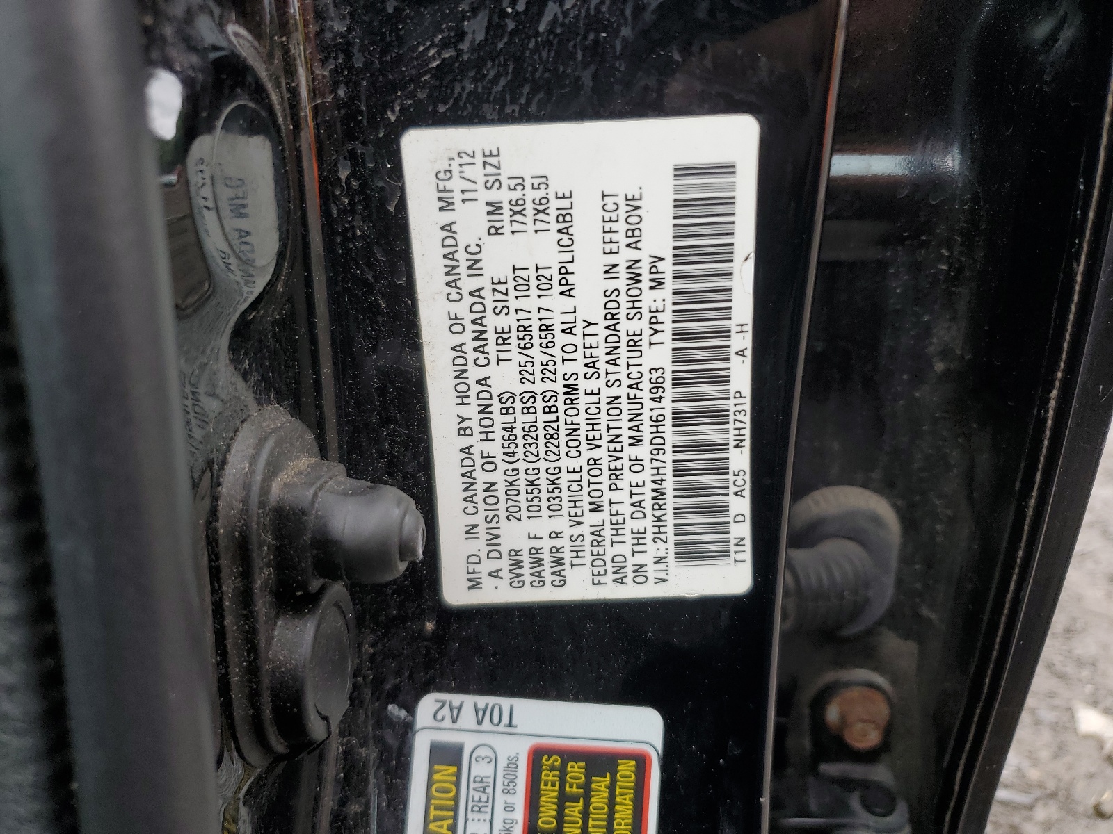 2HKRM4H79DH614963 2013 Honda Cr-V Exl