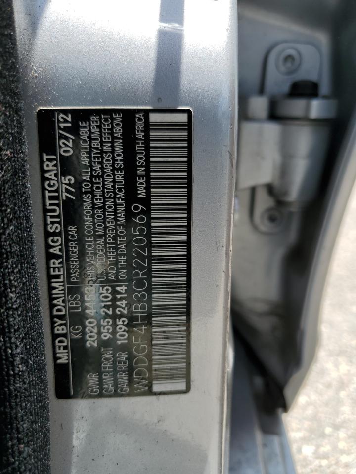 2012 Mercedes-Benz C 250 VIN: WDDGF4HB3CR220569 Lot: 59373444