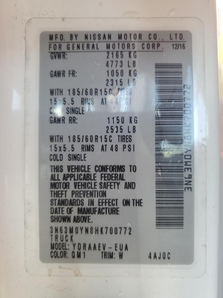 2017 Chevrolet City Express Ls VIN: 3N63M0YN8HK700772 Lot: 62482024