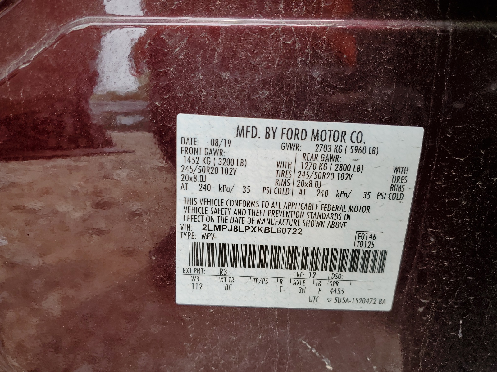 2LMPJ8LPXKBL60722 2019 Lincoln Nautilus Reserve