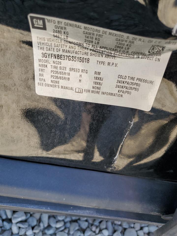 2016 Cadillac Srx Luxury Collection VIN: 3GYFNBE37GS515018 Lot: 63824374