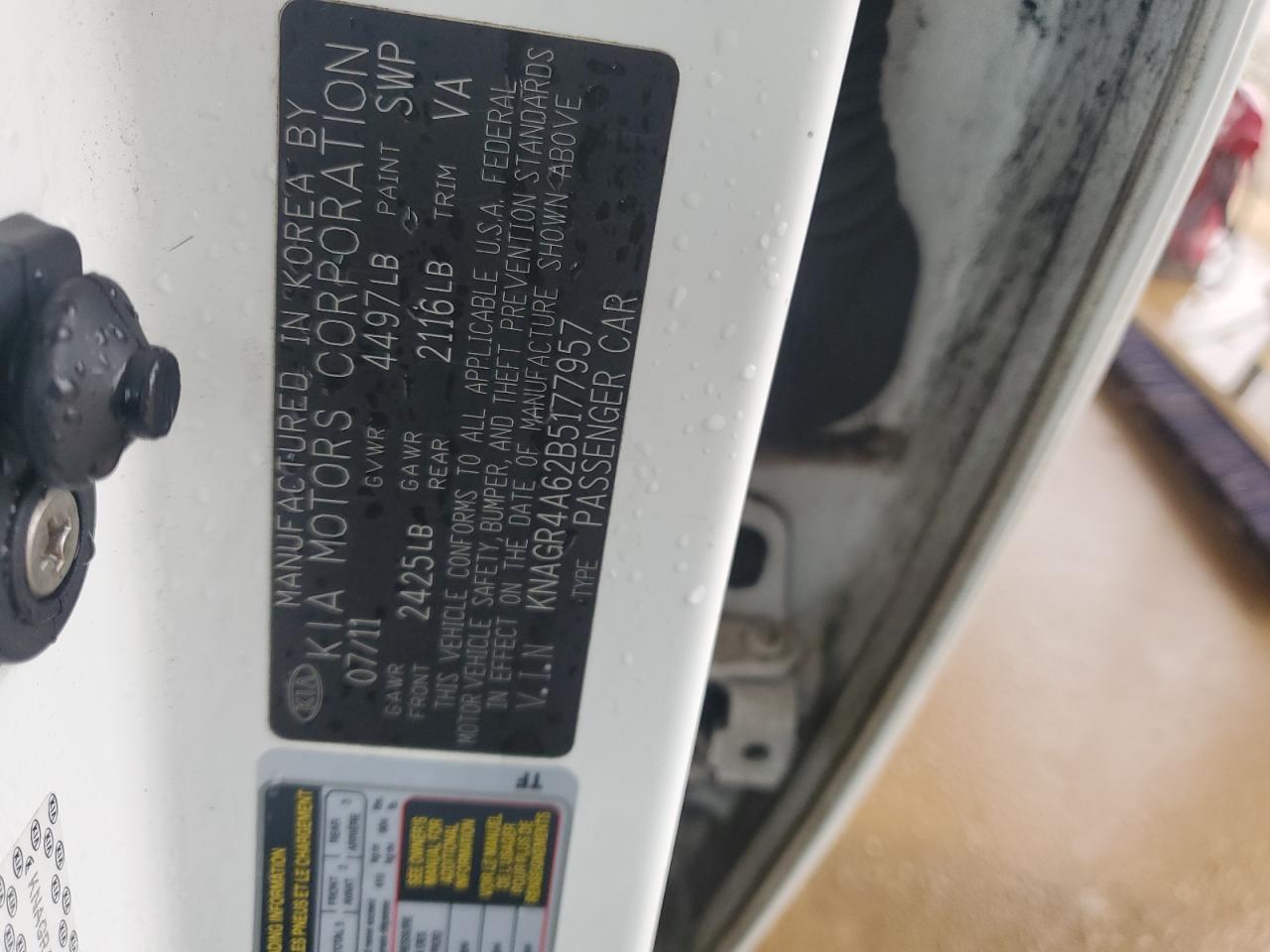 KNAGR4A62B5177957 2011 Kia Optima Sx KNAGR4A62B5177957 2011 Kia Optima Sx