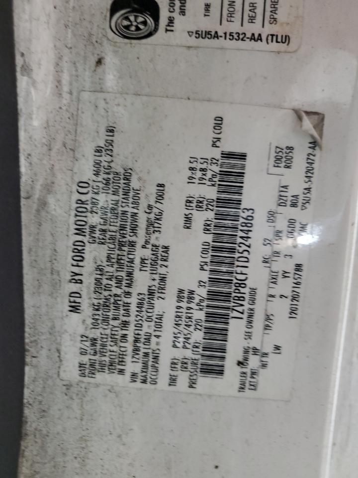 2013 Ford Mustang Gt VIN: 1ZVBP8CF1D5244863 Lot: 63653014