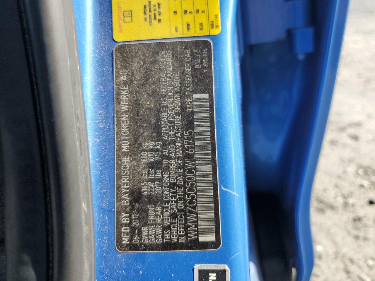 2012 Mini Cooper S Countryman VIN: WMWZC5C50CWL61715 Lot: 61373024