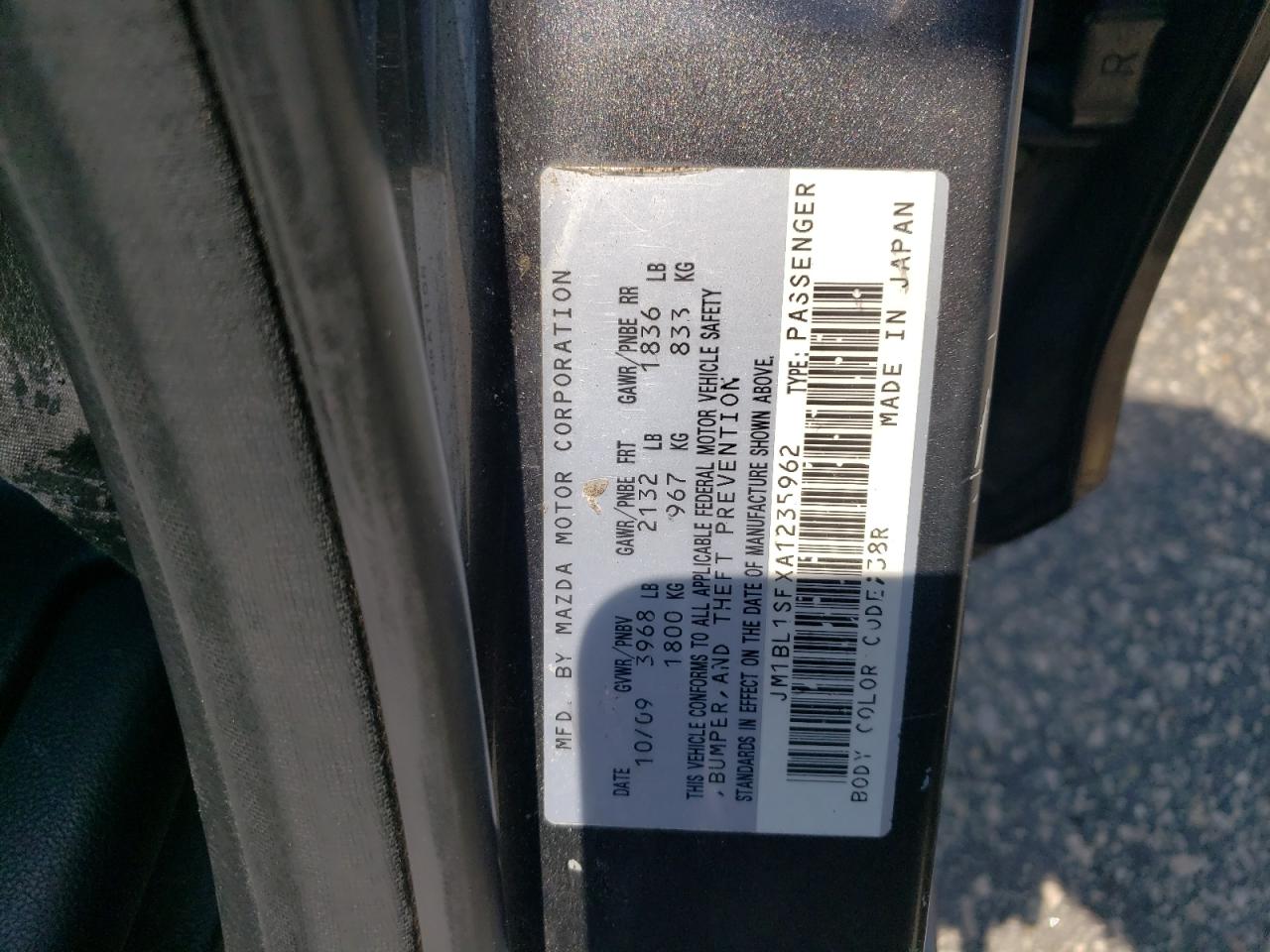 2010 Mazda 3 I VIN: JM1BL1SFXA1235962 Lot: 60827304