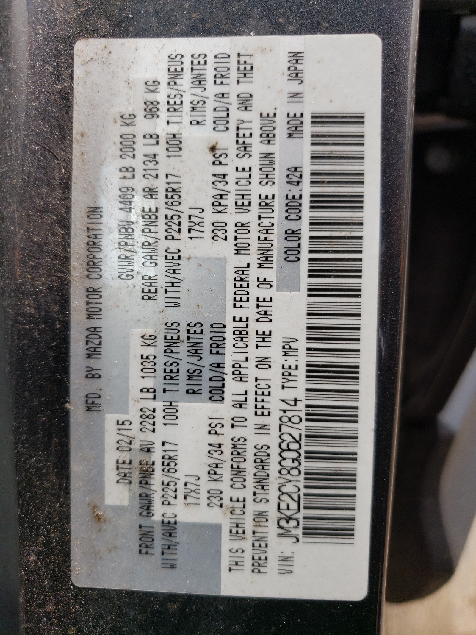 JM3KE2CY8G0627814 2016 Mazda Cx-5 Touring