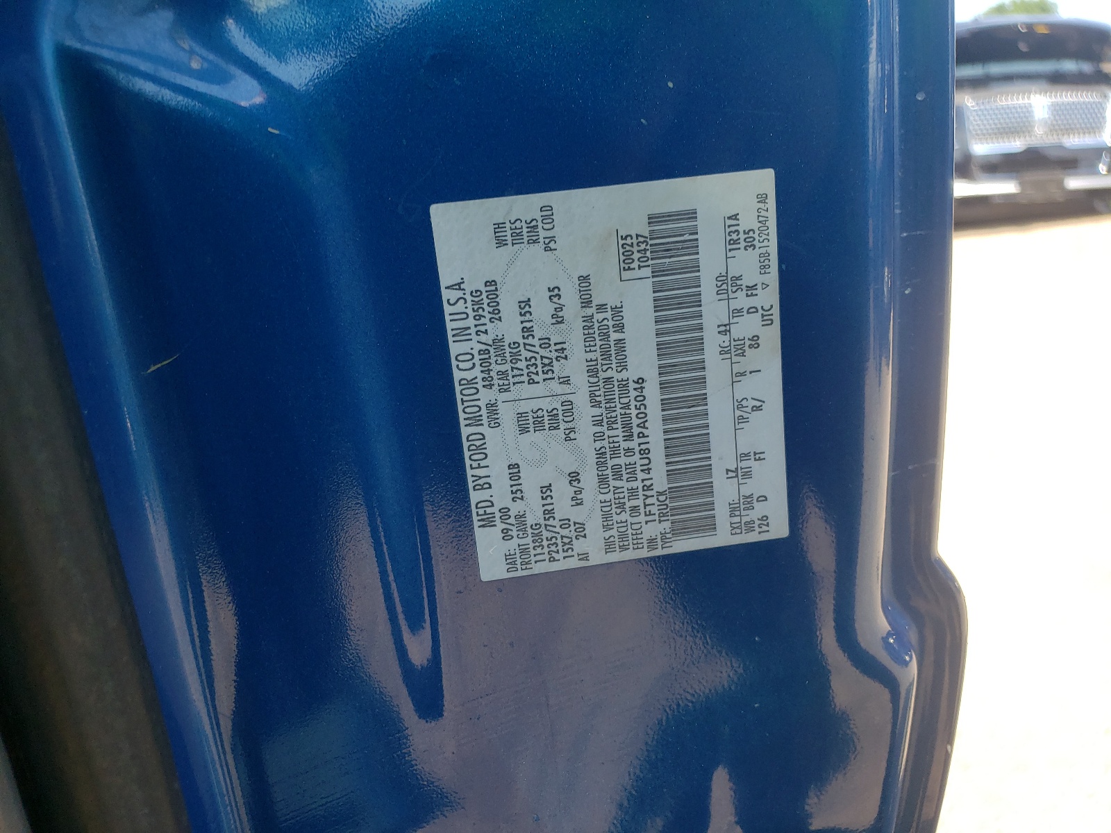 1FTYR14U81PA05046 2001 Ford Ranger Super Cab