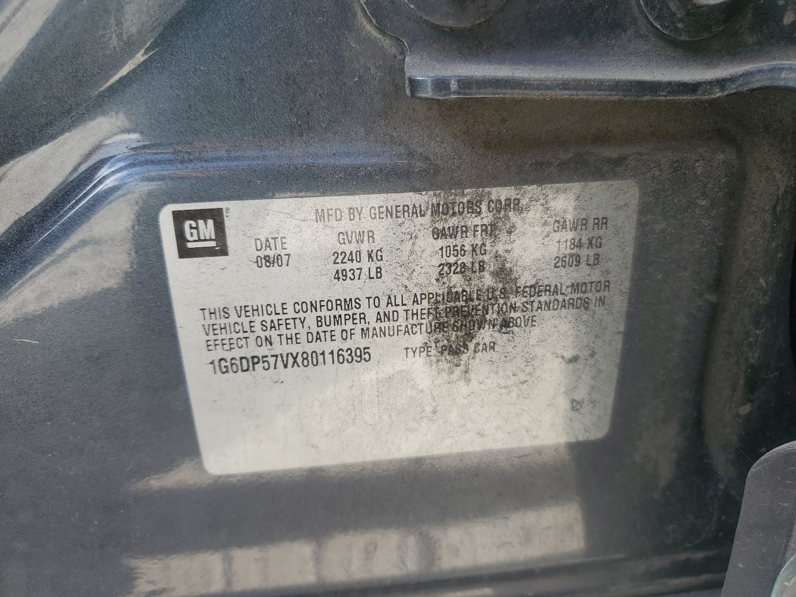 1G6DP57VX80116395 2008 Cadillac Cts Hi Feature V6