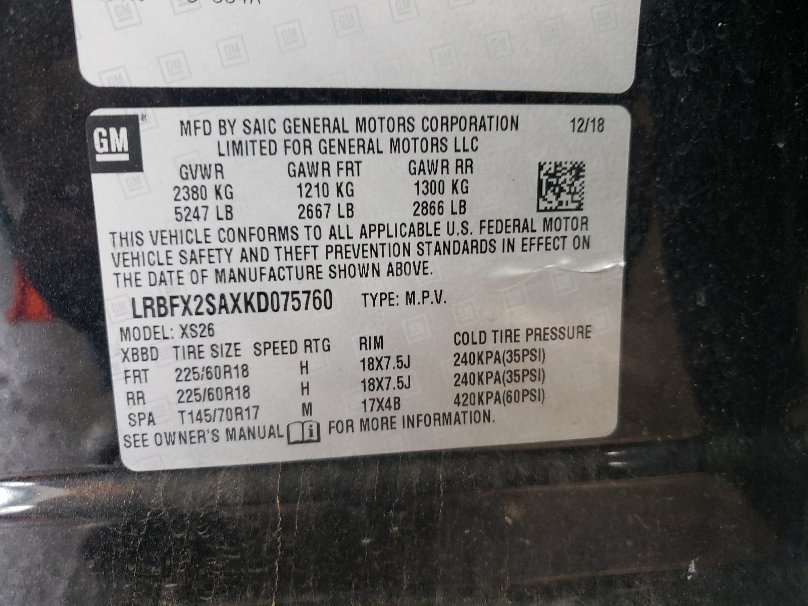 LRBFX2SAXKD075760 2019 Buick Envision Essence