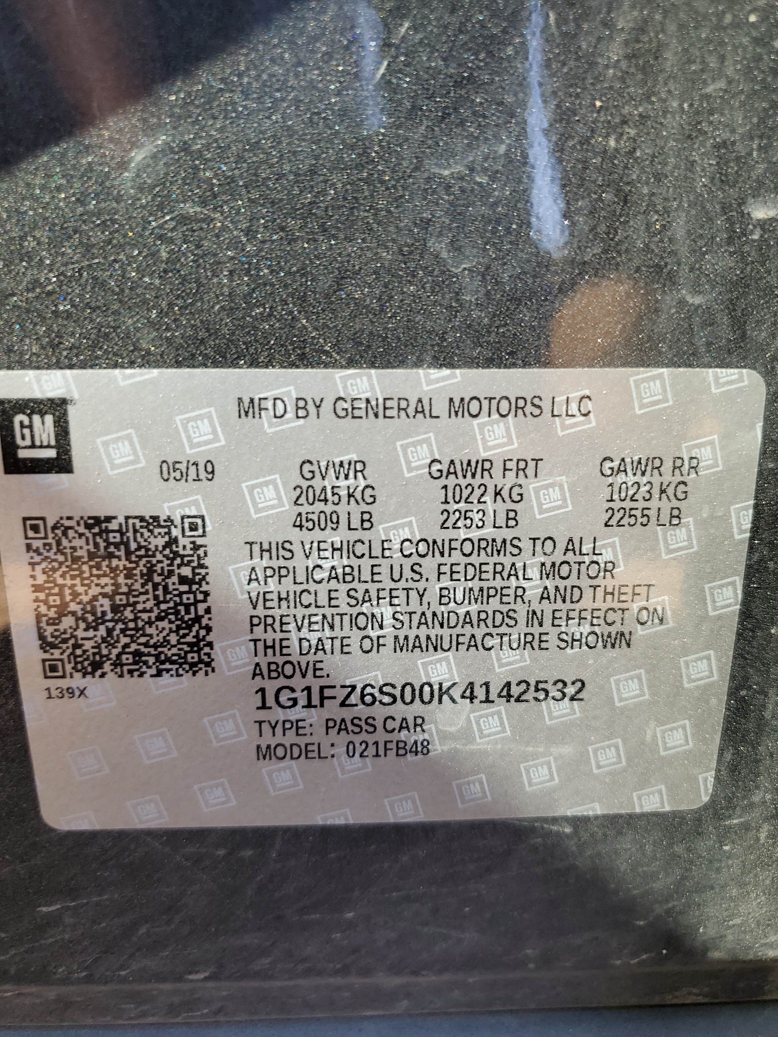 1G1FZ6S00K4142532 2019 Chevrolet Bolt Ev Premier