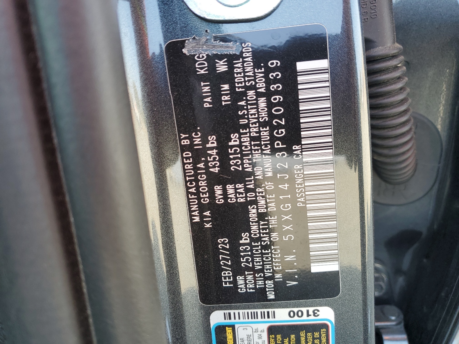 5XXG14J23PG209339 2023 Kia K5 Lxs