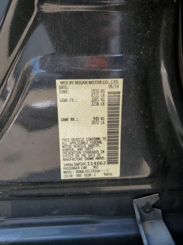 2015 Nissan Altima 2.5 VIN: 1N4AL3AP1FC114062 Lot: 65722744