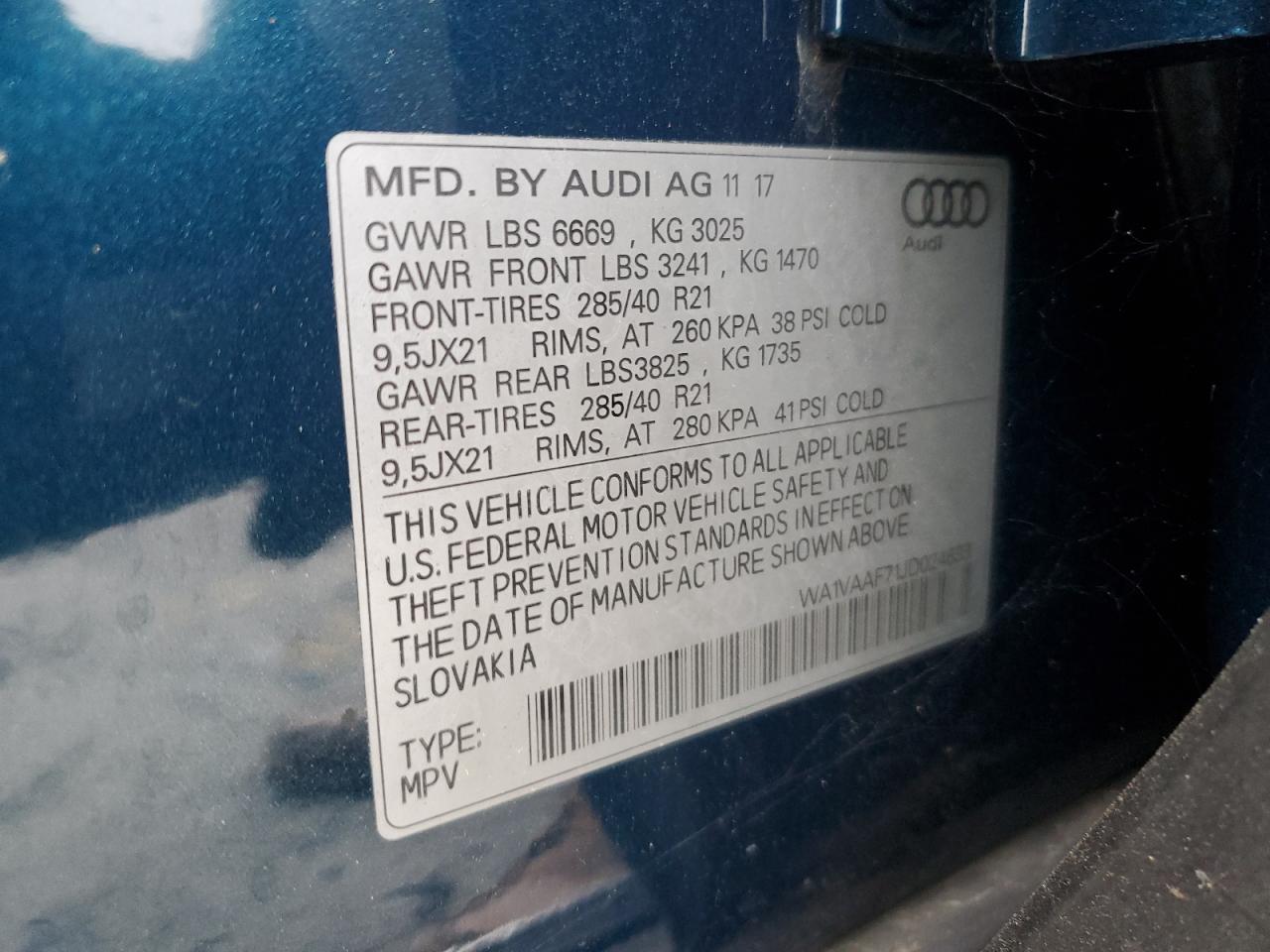 WA1VAAF71JD024633 2018 Audi Q7 Prestige