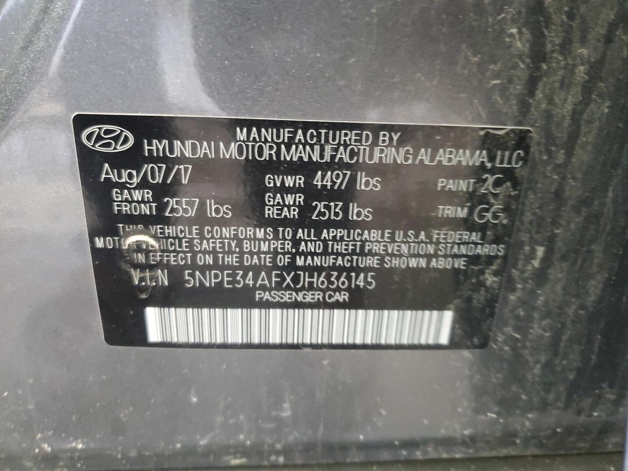 2018 Hyundai Sonata Sport VIN: 5NPE34AFXJH636145 Lot: 62894024