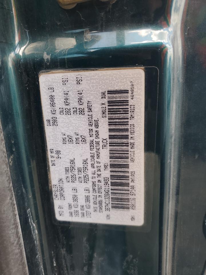 1999 Dodge Ram 1500 VIN: 3B7HC13Z6XG119493 Lot: 63879864