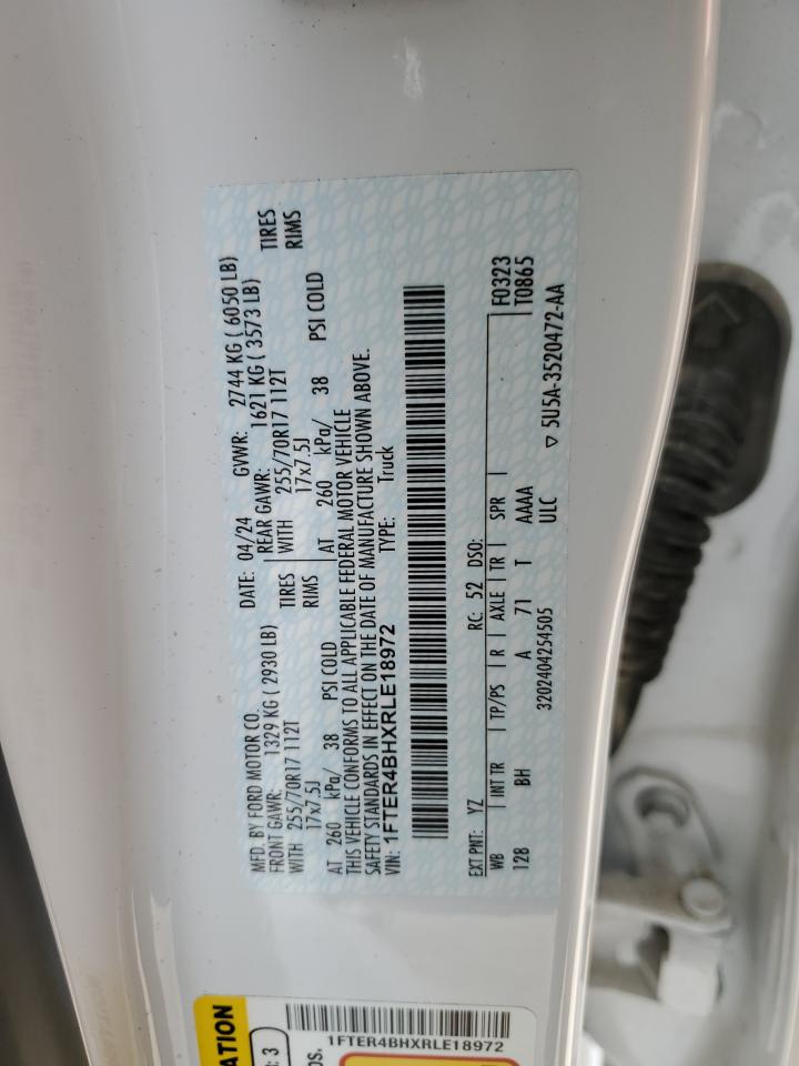 2024 Ford Ranger Xl VIN: 1FTER4BHXRLE18972 Lot: 63965744