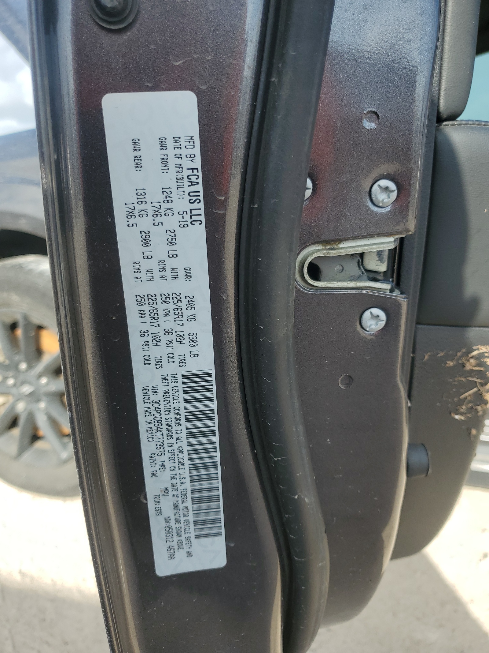 3C4PDCBB4KT773675 2019 Dodge Journey Se