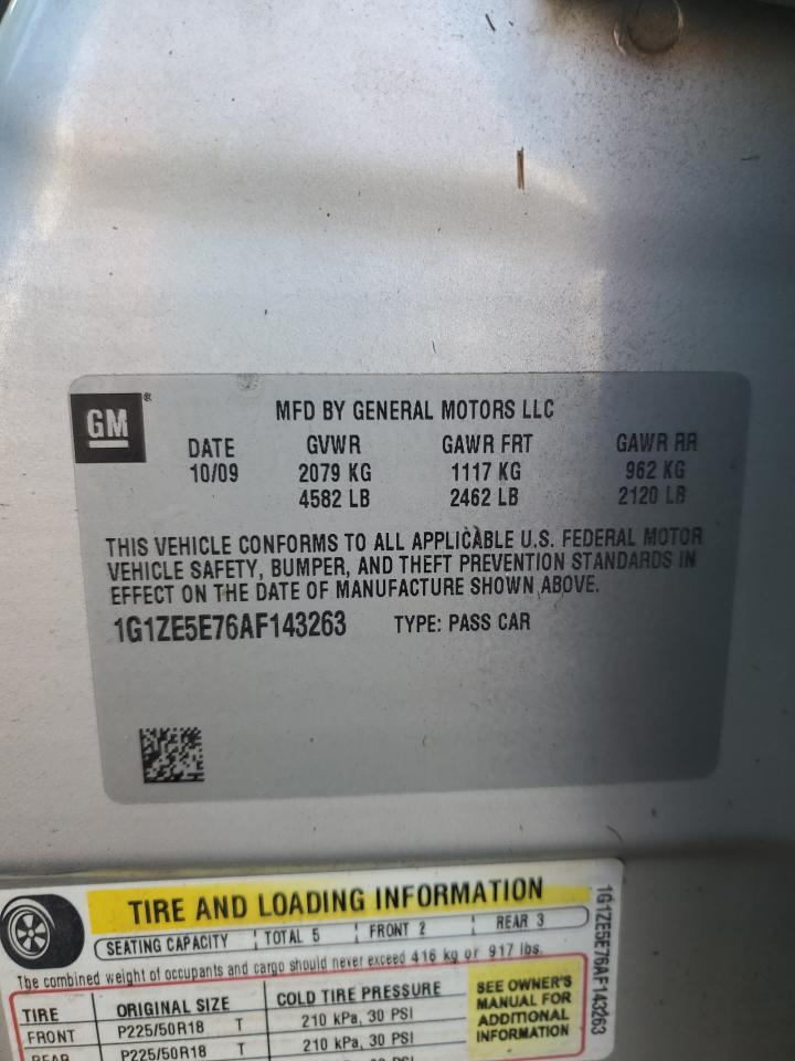 2010 Chevrolet Malibu Ltz VIN: 1G1ZE5E76AF143263 Lot: 61050594