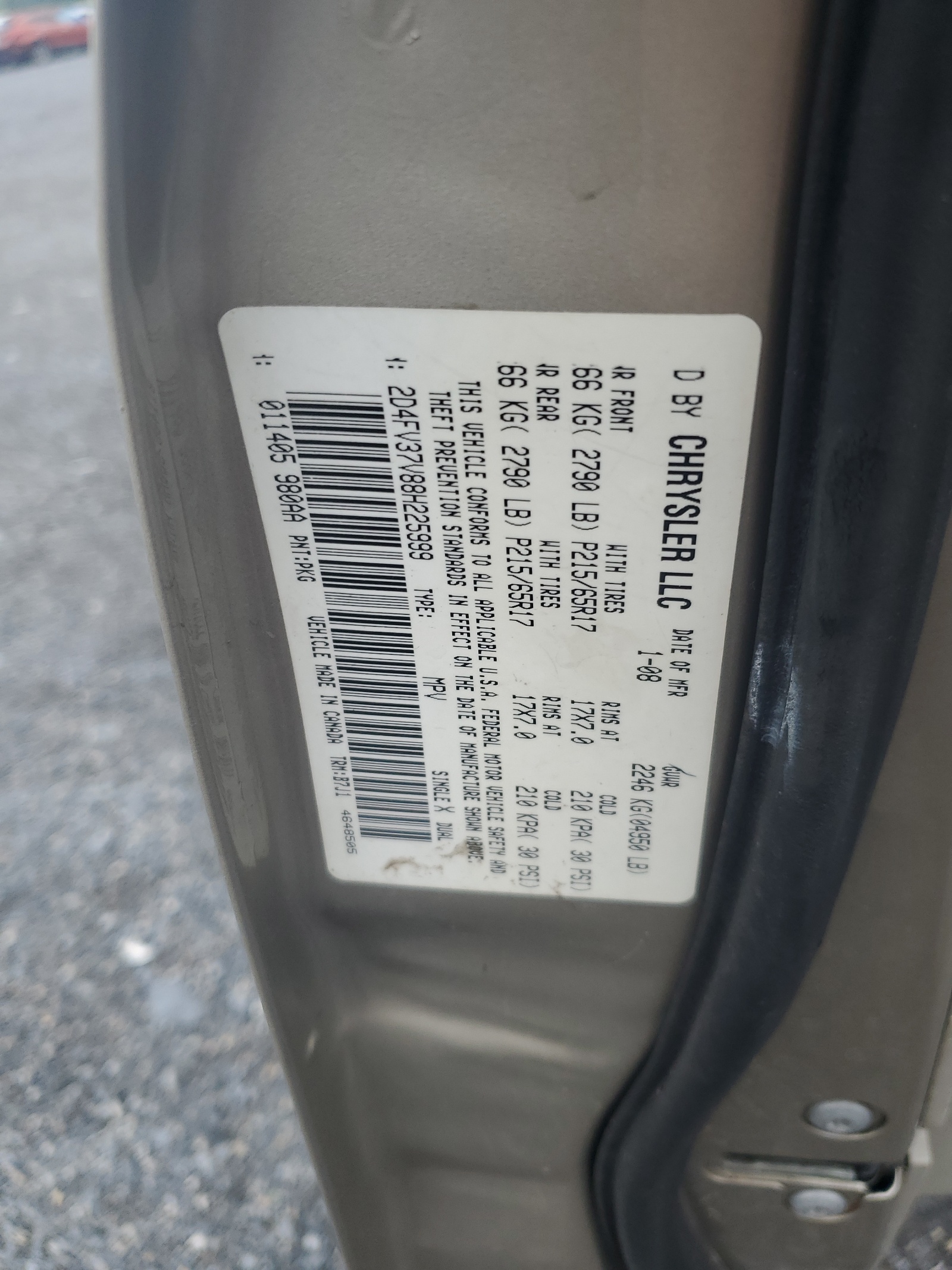 2D4FV37V88H225999 2008 Dodge Magnum Sxt