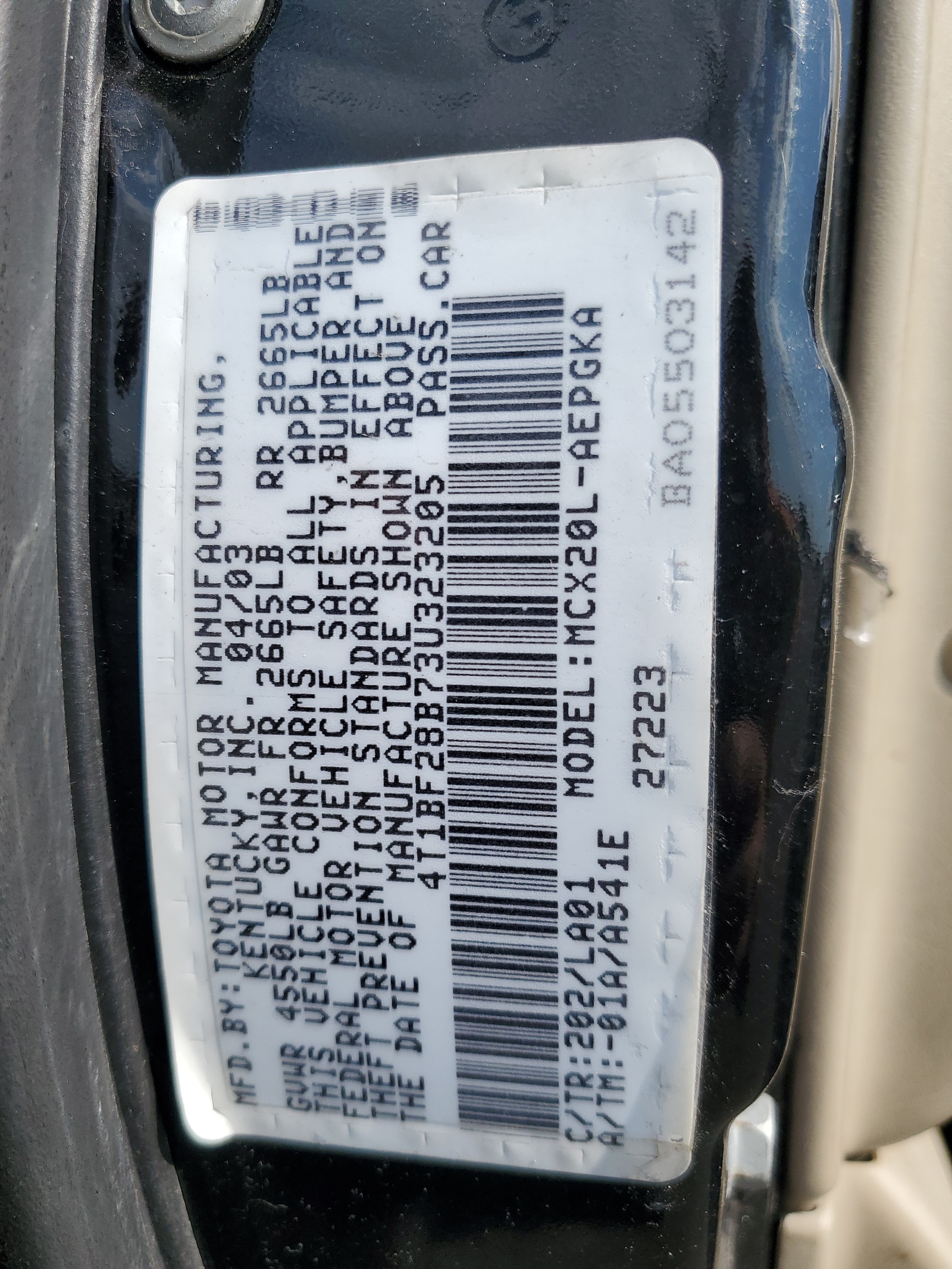 4T1BF28B73U323205 2003 Toyota Avalon Xl