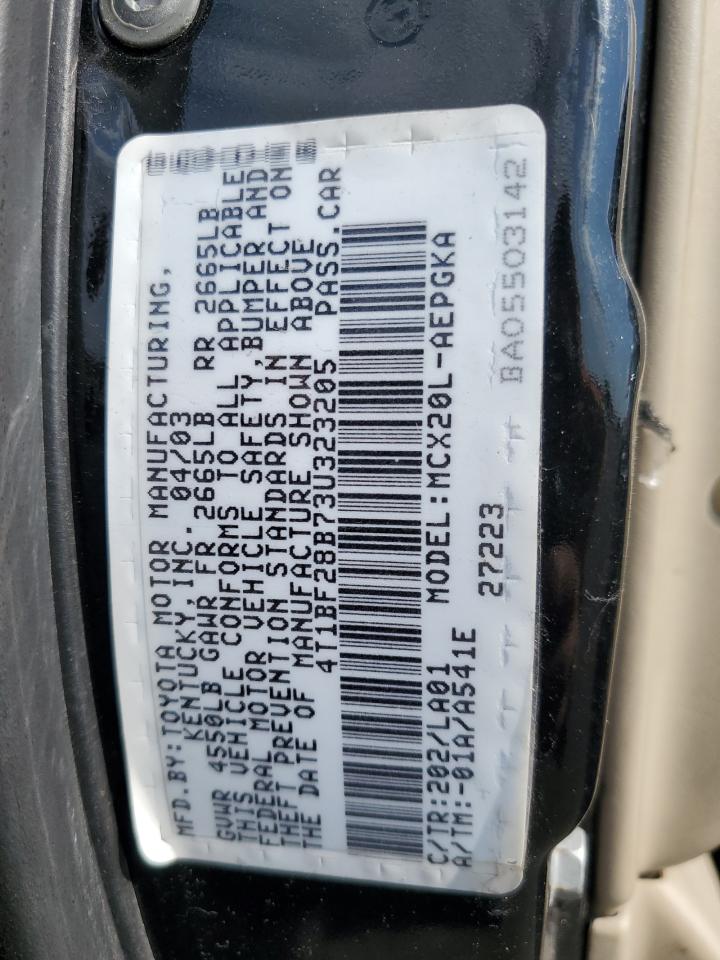 2003 Toyota Avalon Xl VIN: 4T1BF28B73U323205 Lot: 65211154