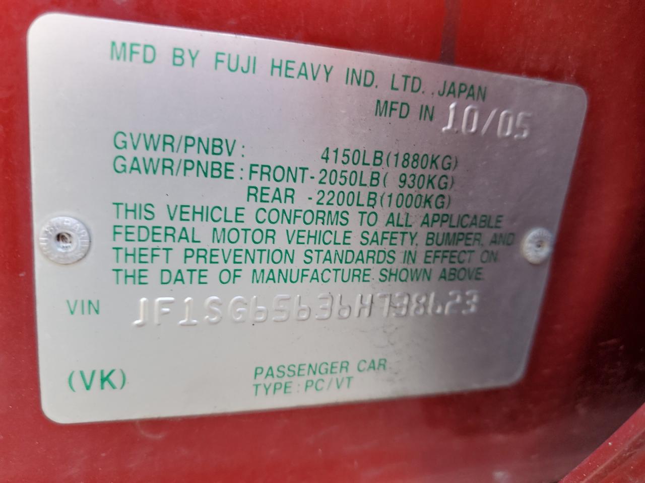 2006 Subaru Forester 2.5X Premium VIN: JF1SG65636H738623 Lot: 65281844