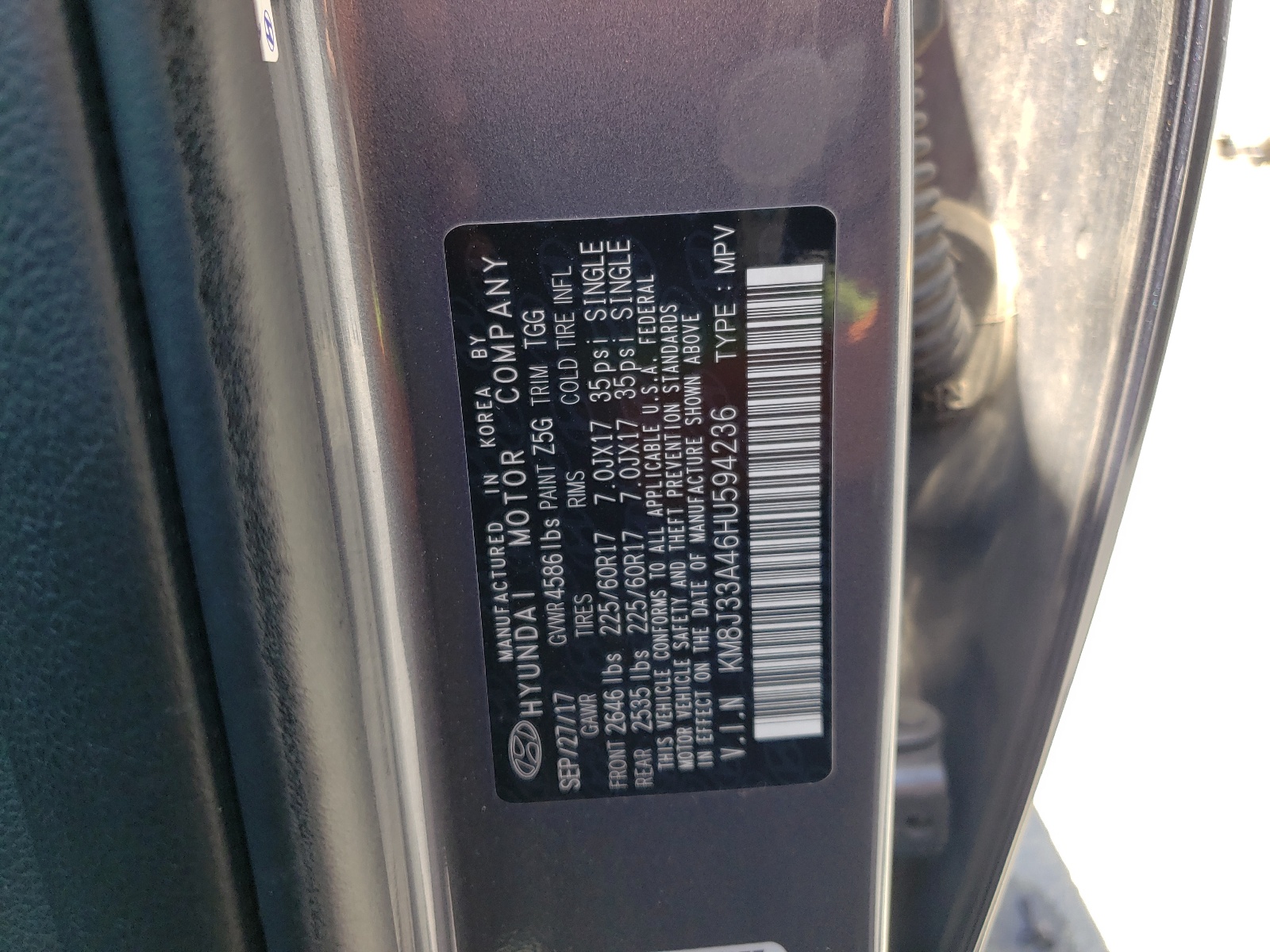 KM8J33A46HU594236 2017 Hyundai Tucson Limited