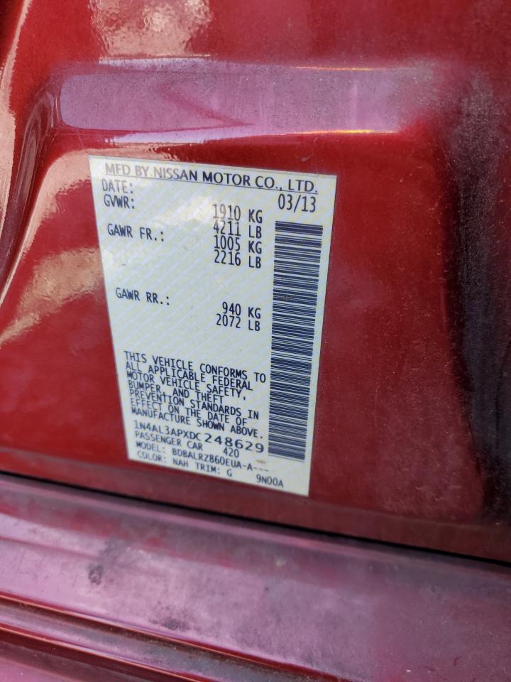 2013 Nissan Altima 2.5 VIN: 1N4AL3APXDC248629 Lot: 65066574