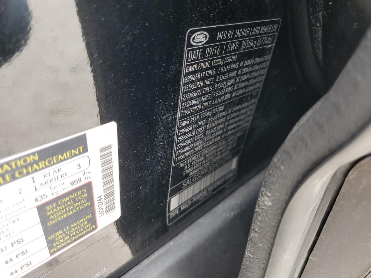 2016 Land Rover Range Rover Hse VIN: SALGS2PF3GA312244 Lot: 63468664